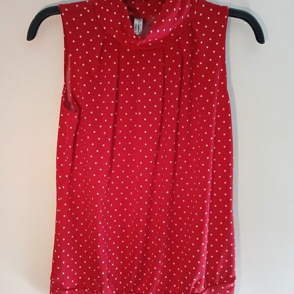 PerSeption Concept Red Top with white dots, Size Small - Picture 1 of 8